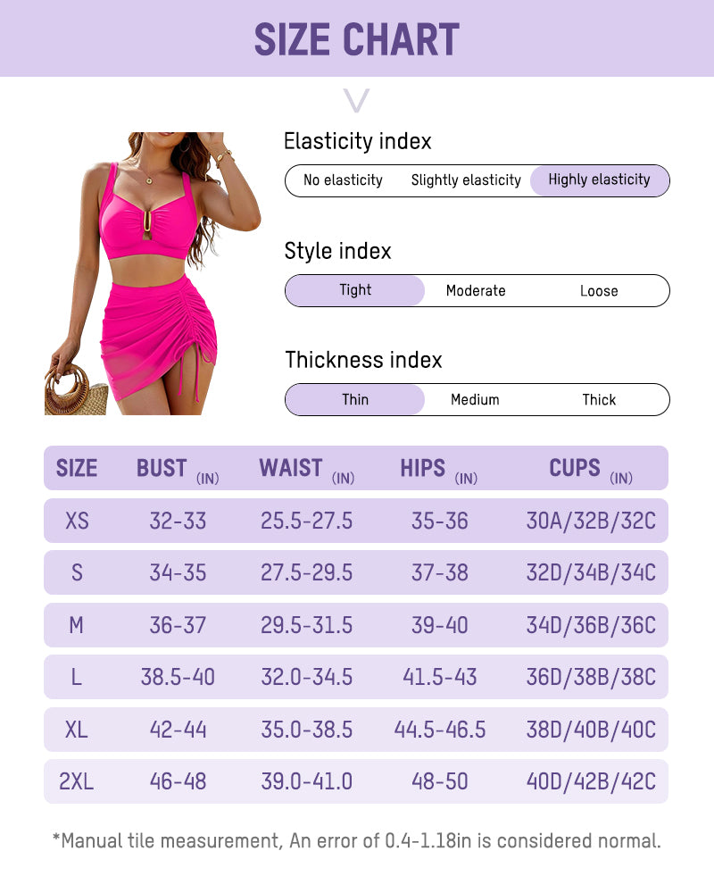 High-Waisted U-Wire Bikini Skirt Set